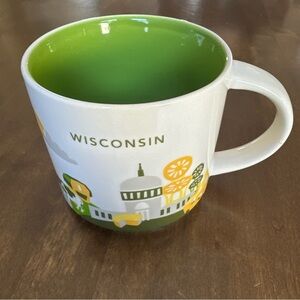 Starbucks Wisconsin You Are Here Mug Coffee Cup Farm Madison Midwest Cheese